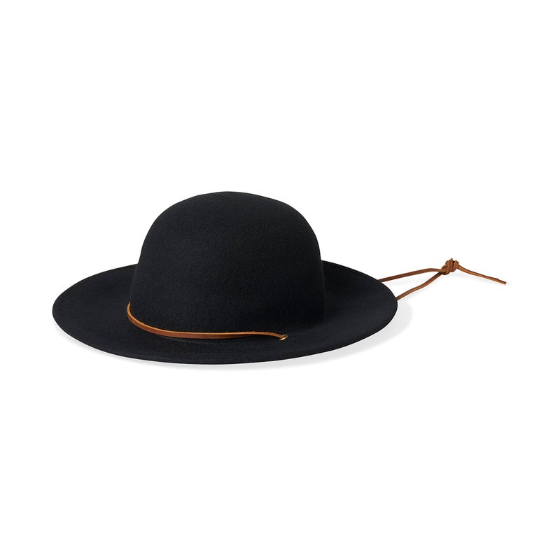 Brixton Men's Tiller Wide Brim Felt Fedora Hat, black, Large - Image 1